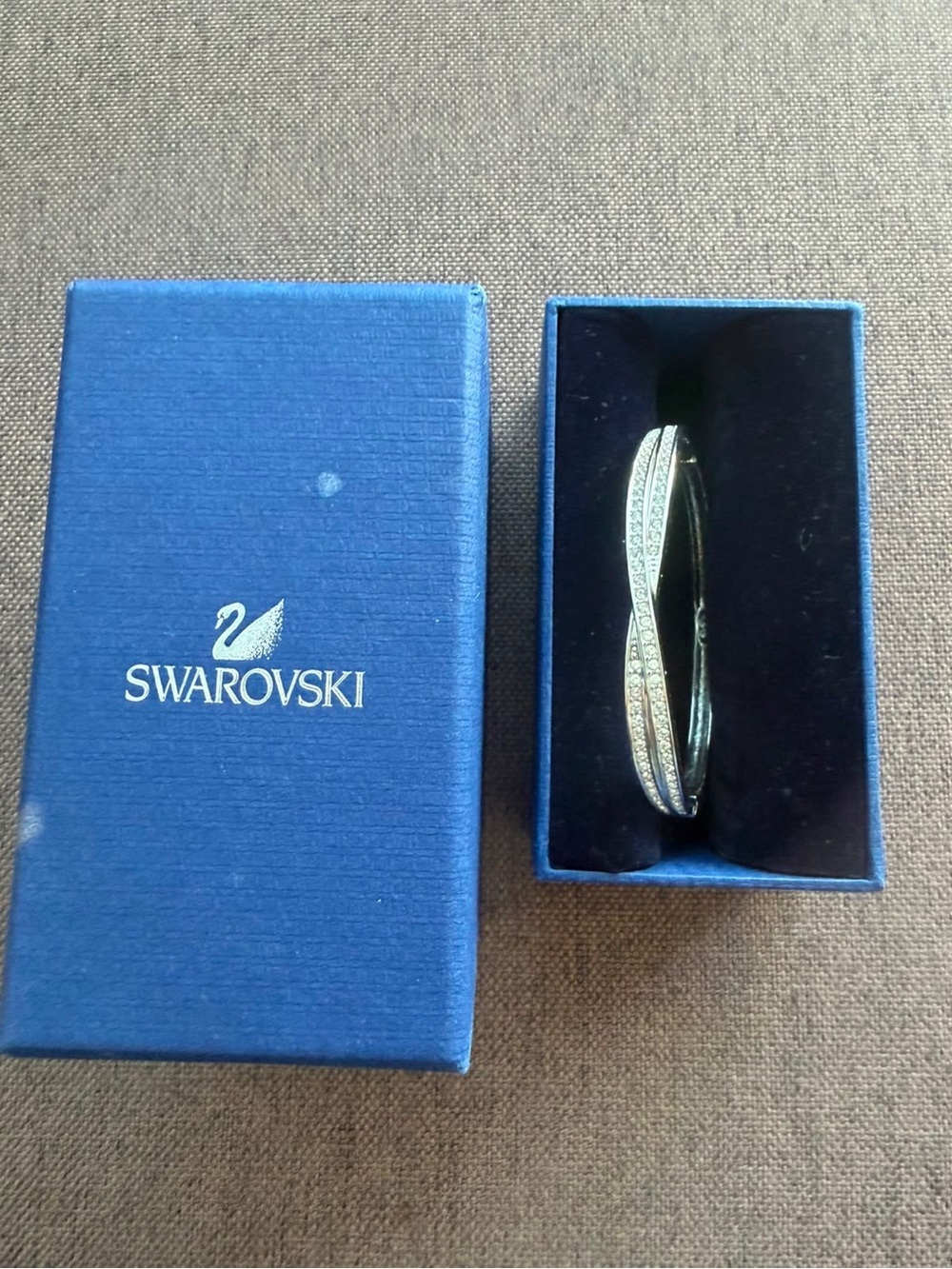 Swarovski Silver-Tone Crystal Bangle Bracelet - Picture 6 of 14